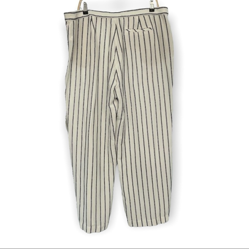 NWT J Jill Linen blend Women’s Trousers cream & navy wide leg slacks Sz 18‌‌‌‌ - Picture 3 of 7